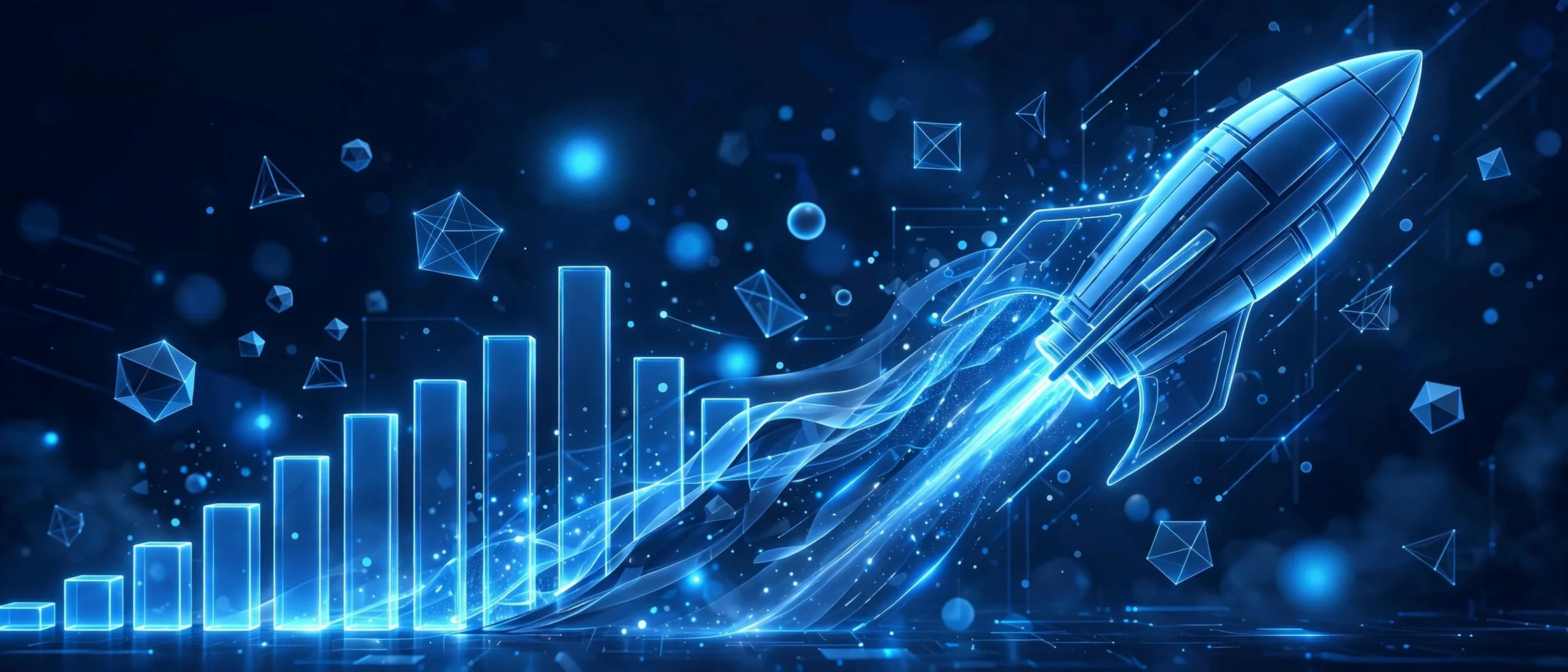 Offtorise — the digital marketing company Surat trusts — growth illustration with rocket launching from growth bars